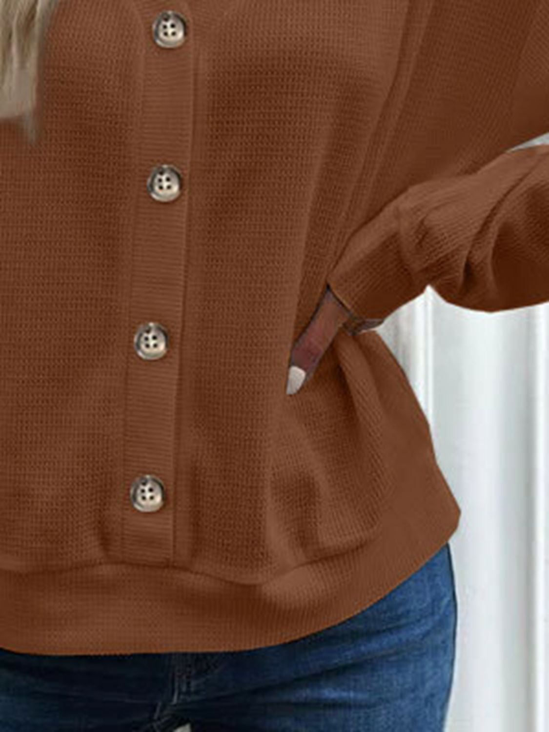V-Neck Dropped Shoulder Top