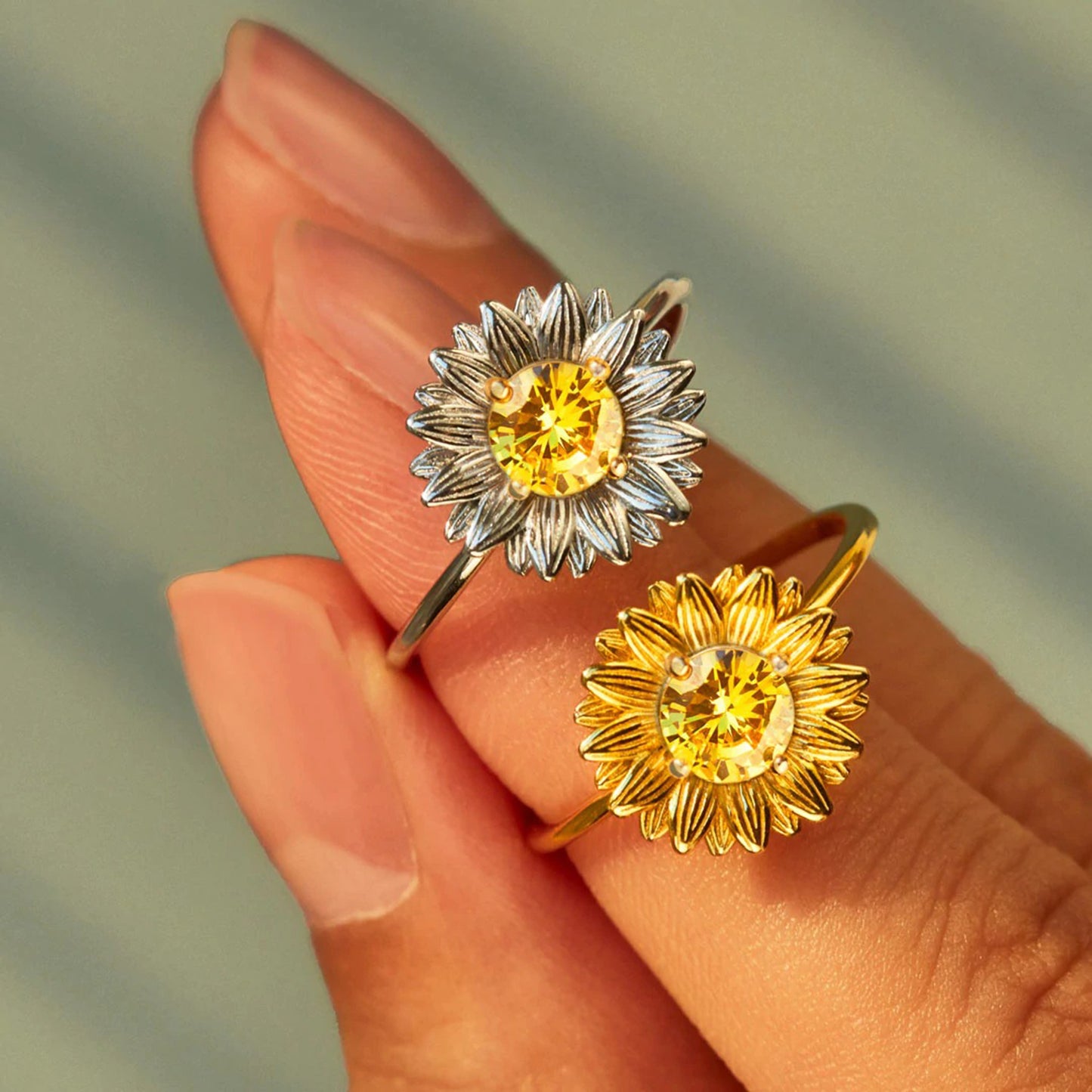 Sunflower Sterling Silver Ring