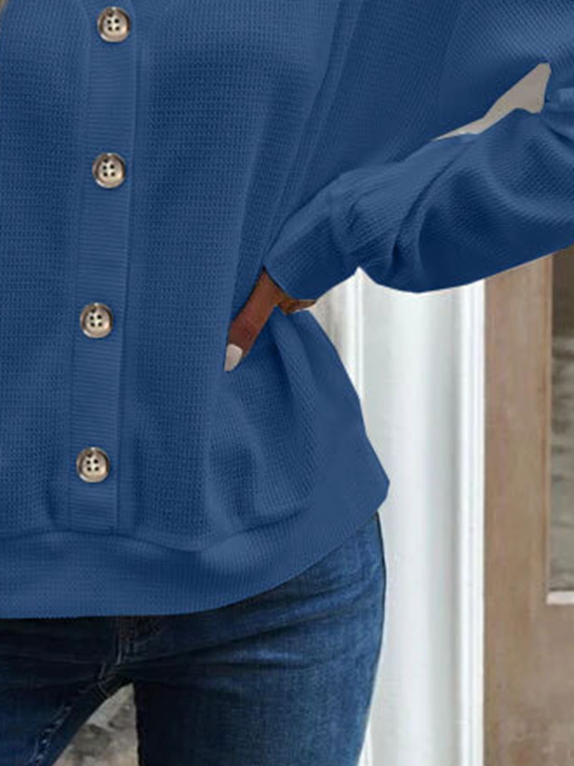 V-Neck Dropped Shoulder Top