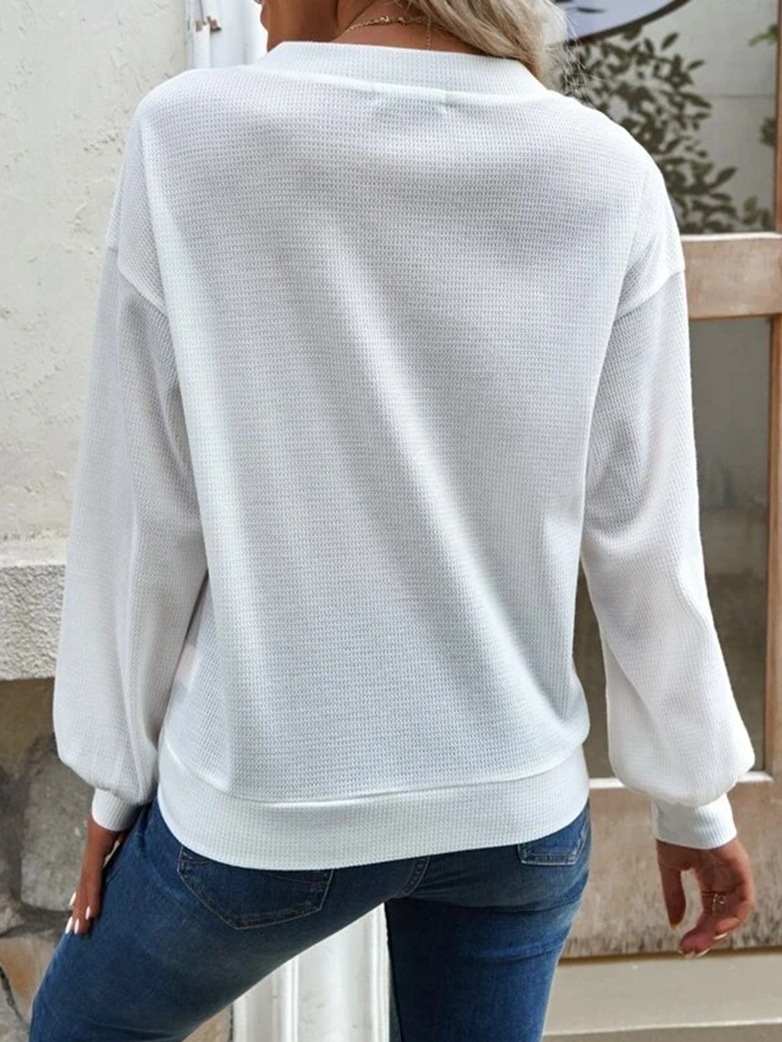 V-Neck Dropped Shoulder Top