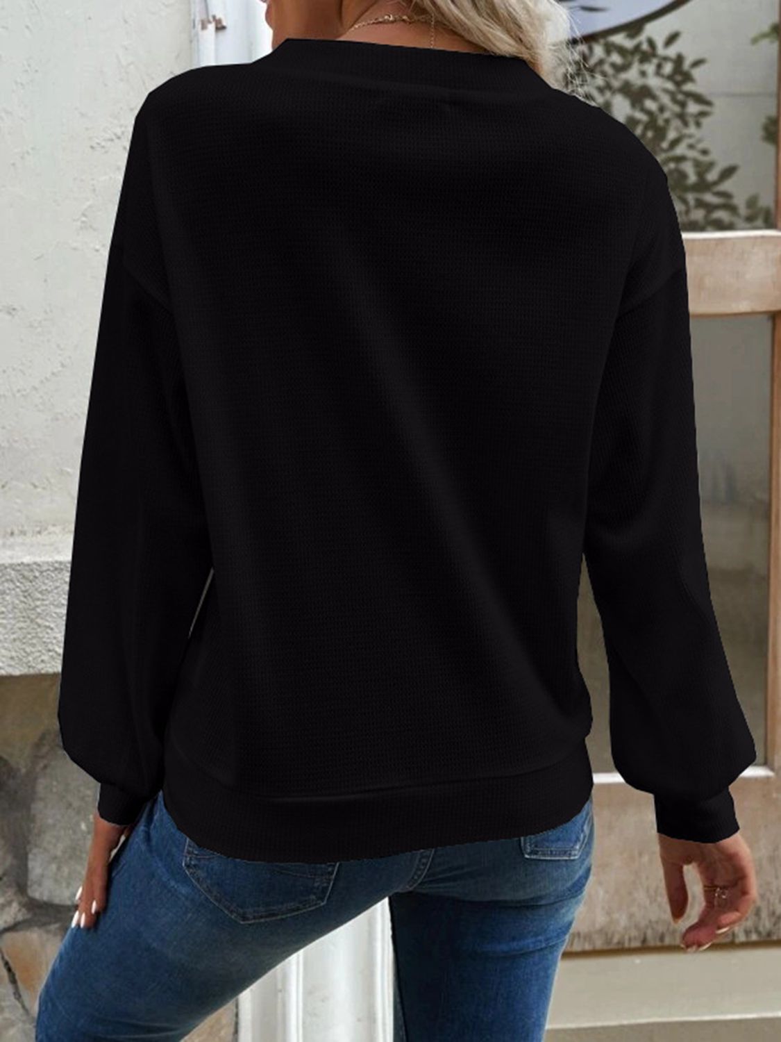 V-Neck Dropped Shoulder Top