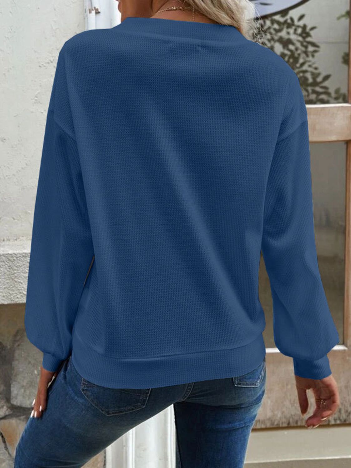 V-Neck Dropped Shoulder Top