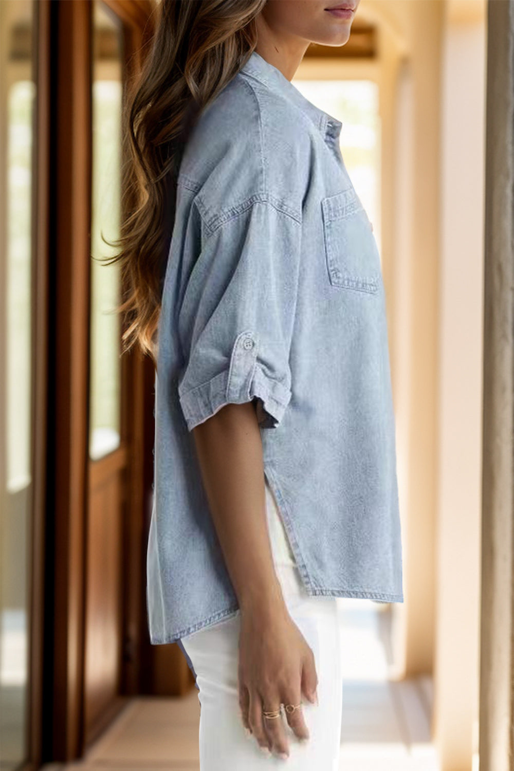 Half Sleeve Denim Shirt