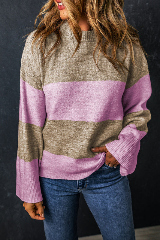 Pink & Tan Sweater