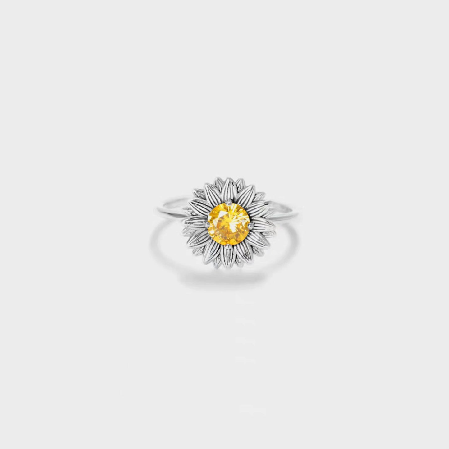 Sunflower Sterling Silver Ring
