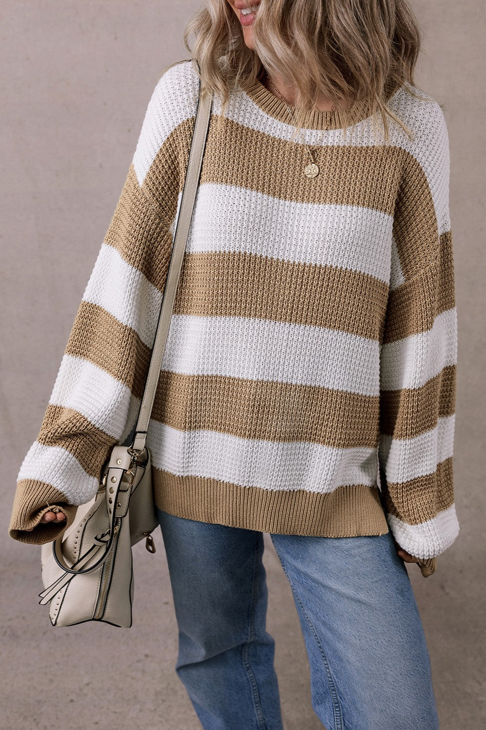 White & Tan Sweater