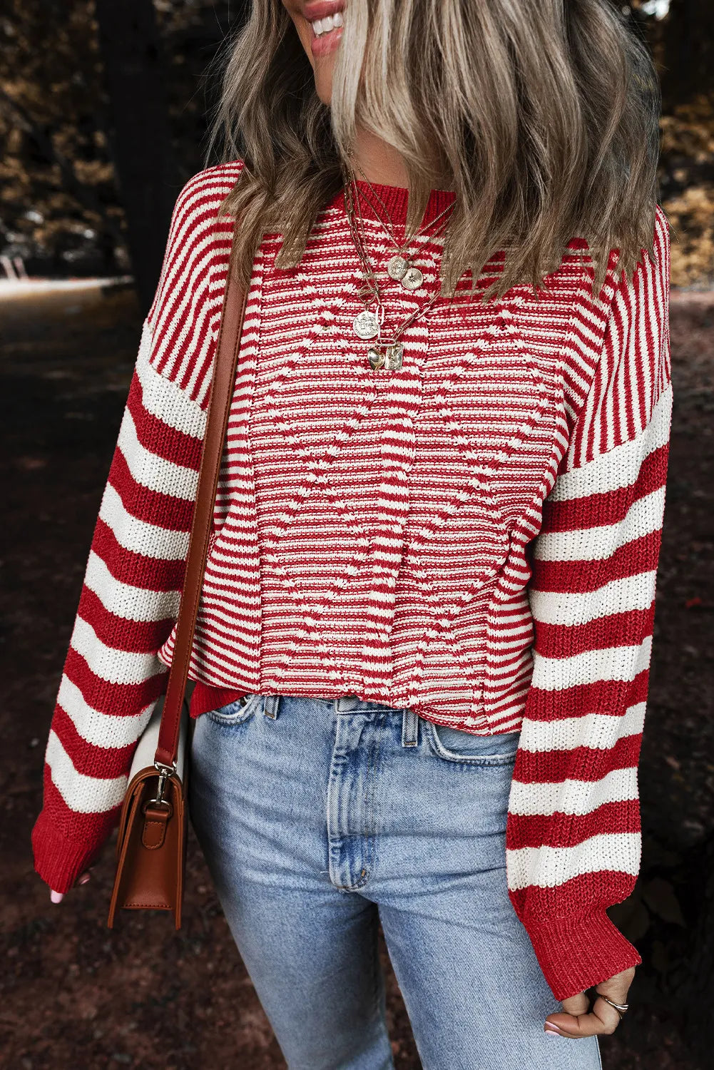 Wide Stripe Sleeve Sweater