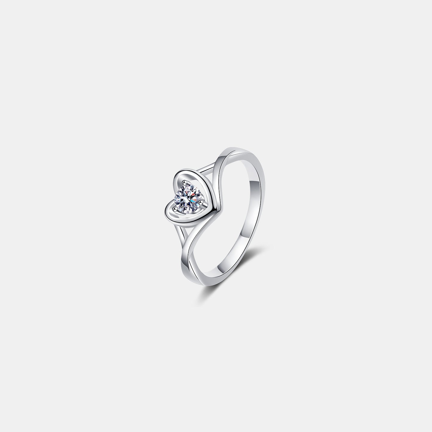 Moissanite Heart  Ring