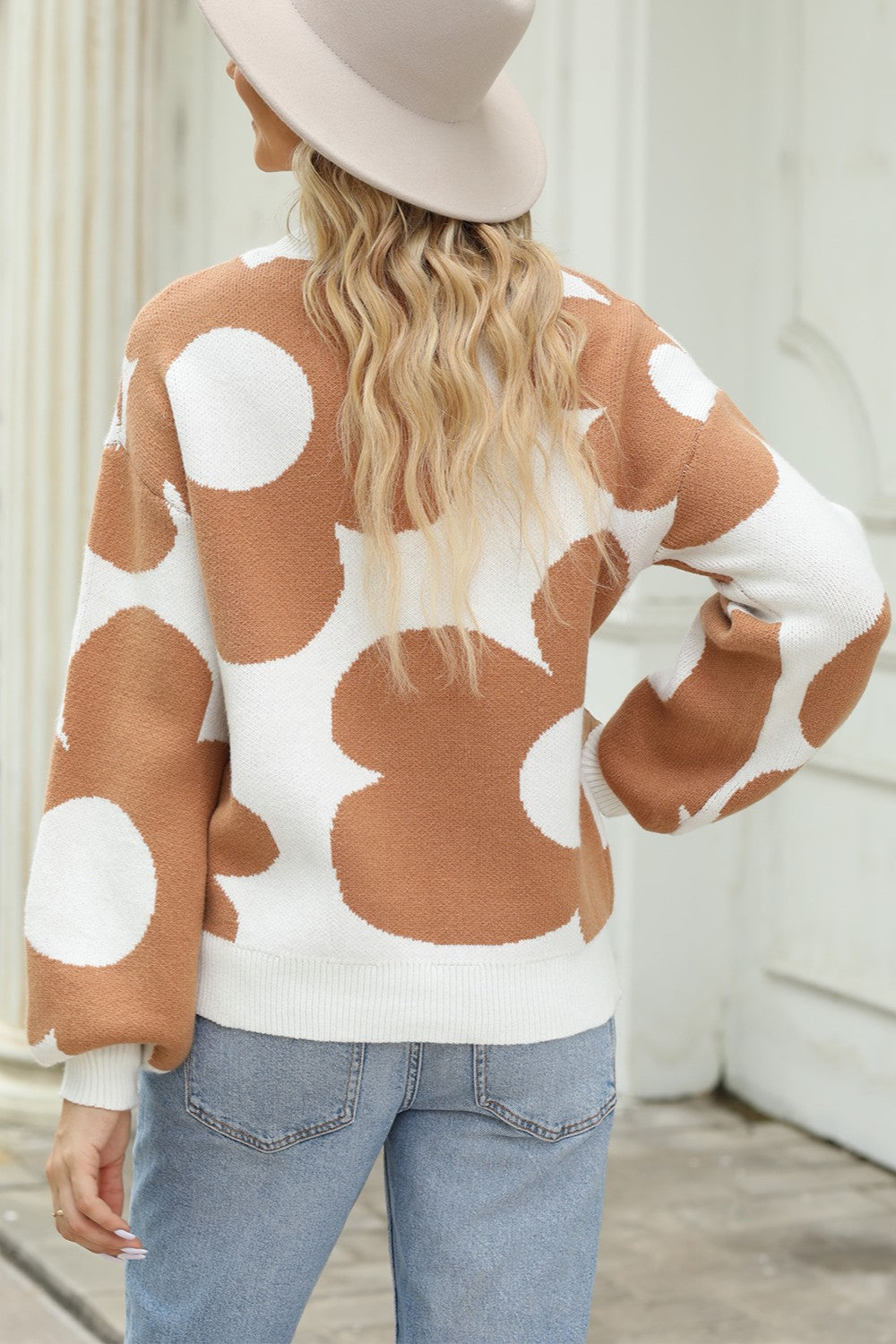 Large Flower Print Sweater