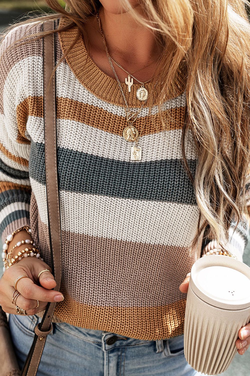 Mocha Striped Sweater