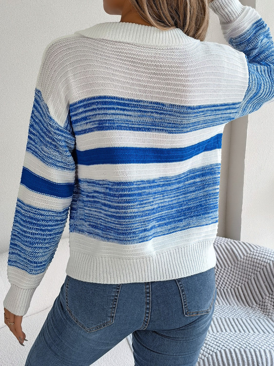 Striped Collared Sweater