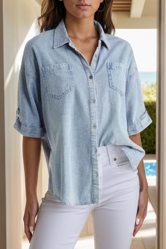 Half Sleeve Denim Shirt
