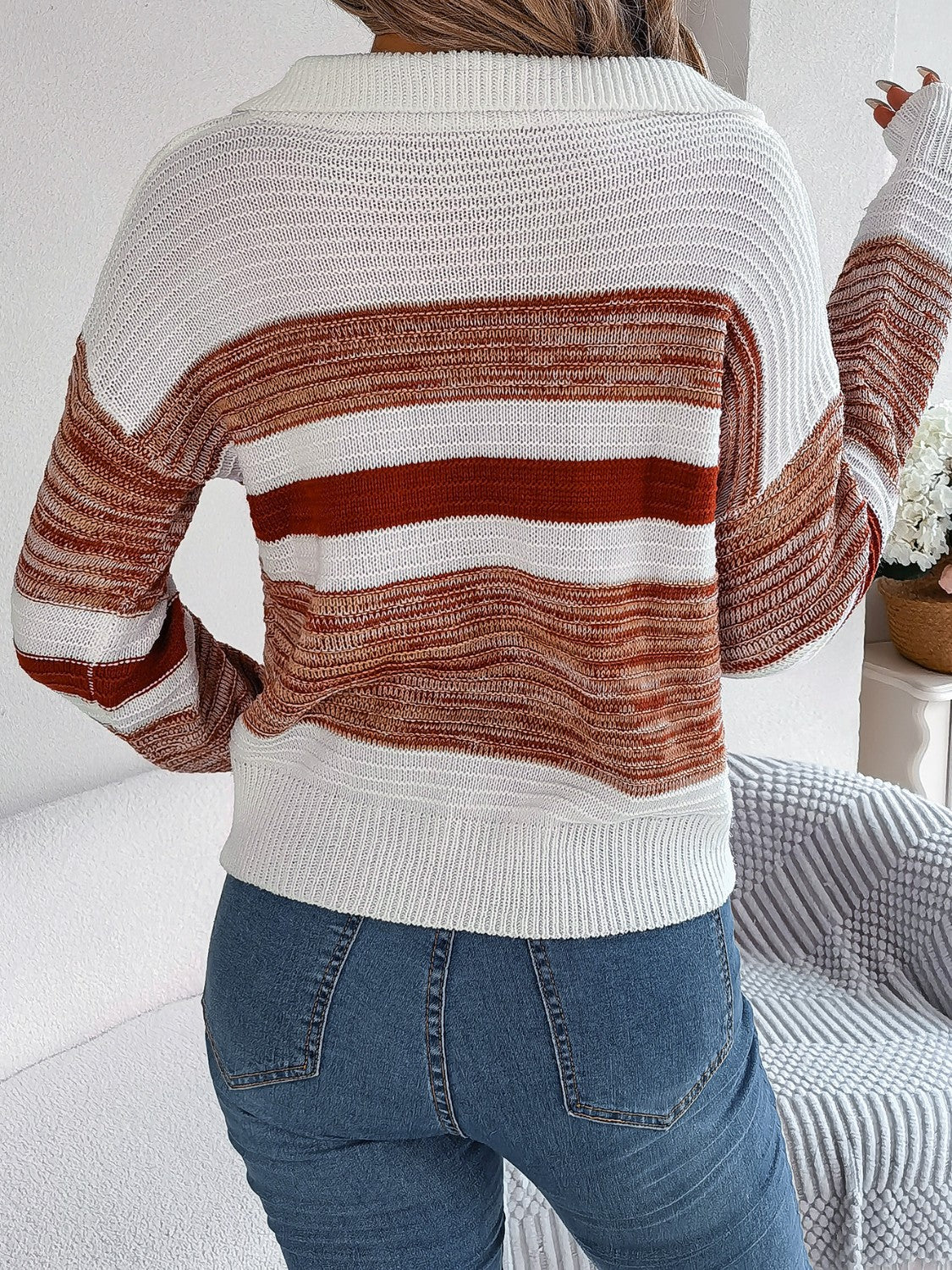 Striped Collared Sweater